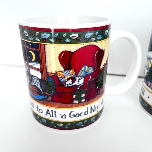 Vintage 4 Piece Christmas Story by Portmeirion Coffee Tea Mug Set Size 12 oz. - Picture 2 of 15